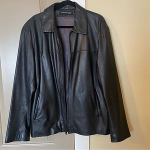Kenneth Cole New York Black Leather Jacket L